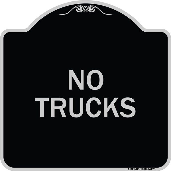 Driveway No Trucks Heavy-Gauge Aluminum Architectural Sign, 18" x 18", BS-1818-24123